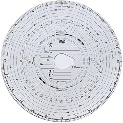 125kmh Black Combi Analogue Tachograph Charts