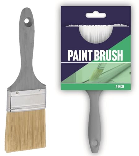 Paint Brush - 4 INCH Fence Paint Brush for Interior - Ideal for DIY, Walls, Woodwork, Walls, Gesso, Varnishes, Acrylic Painting Soft Bristles for Smooth Finish SIZE (4)