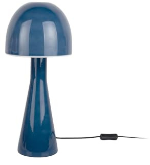 Leitmotiv Tischlampe Bombin - Klassisches Blau - Ø20cm - Rund - Glas - Tischleuchte Wohnzimmer & Schlafzimmer - Tischlampen modern