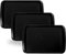 BuzzTrove Serving Trays | Durable Plastic Tea Tray & Dinner Tray | Trays for Eating on Lap, Food Serving & Snacks | Dishwasher Safe, Stackable (Black, Pack of 3 (53 x 32.6 x 3 cm))