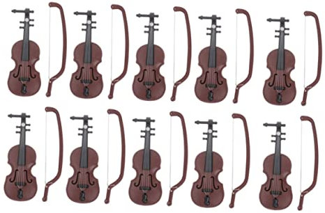 Milisten 10 Stück Miniatur Violine Harz Modell Mit Stand Realistische Instrumentendekoration Für Haushalt Büro Und Wohnkultur