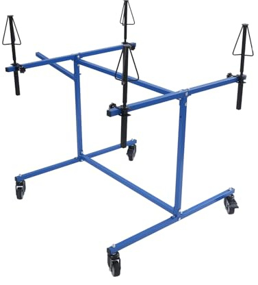 HIKUUER Soporte de pintura para llantas con soportes giratorios 360° para 4 llantas, ajustable, 100 kg de carga total
