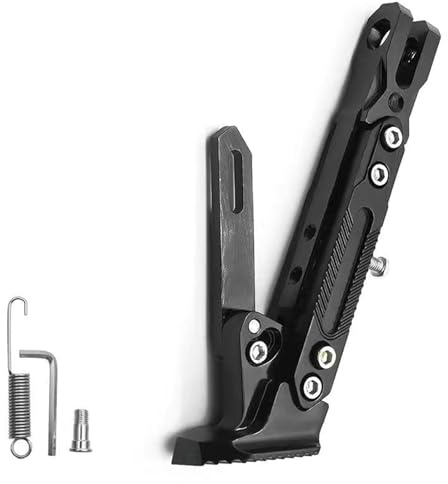 Universal Motorrad Seitenständer für KTM 790 Adventure Verstellbarer Aluminium Motorrad Parkstütze Fußstütze Parkbein Ständer,Black