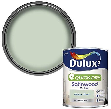 Dulux Quick Dry Satinwood Paint For Wood And Metal - Willow Tree 750Ml