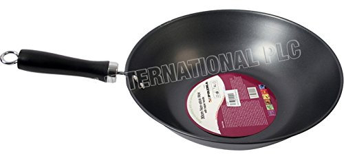 New 30CM Wok PAN BAKELITE Handle STIR Fry Chinese Cooking Kitchen Saucepan Non Stick | Classic | Cool-Touch BAKELITE Handle