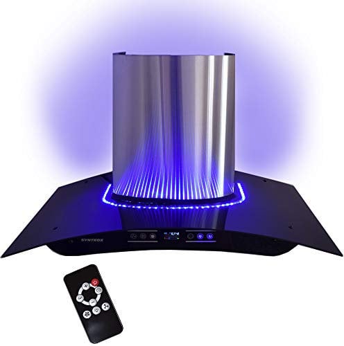 Syntrox Germany IE-230W 900 D INOX Cappa aspirante 90 cm con Blu LED, Touch Screen e Telecomando