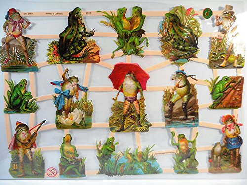 Glanzbilder Frosch Frösche EF 7312 Oblate Posiebilder Scrapbook Deko GWI 367