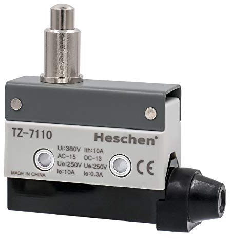Heschen, interruttore di fine corsa orizzontale TZ-7110, con attuatore a pistone a molla sottile, 380 V ca, 10 A, a polo singolo, instabile