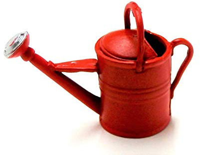 Melody Jane Puppenhaus Rot Gießkanne Miniatur Gartenzubehör Metall