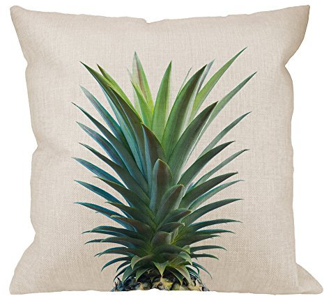 HGOD DESIGNS Ananas-Kissenbezug, dekoratives Dekokissen, Ananas-Kissenbezüge, Baumwollleinen, für drinnen und draußen, quadratisch, für Zuhause, Sofa, Couch, 45,7 x 45,7 cm, Grün