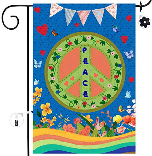 Bonsai Tree Gartenflagge Peace World, aus Jute, dekorativ, doppelseitig, 30,5 x 45,7 cm