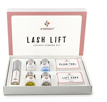 Mini Eyelash Perming Kit, KISSION Lashes Lifting Nutritious Eyelashes Curling Set Pads Cilia Lift Perm Rod Glue Eyes Makeup Tool (A)