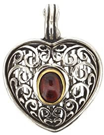 Gerry Eder 21.1341 Damen Anhänger Herz Sterling-Silber 925 Silber Rot Granat