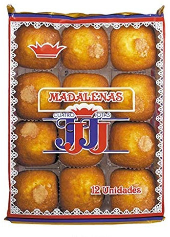 Madeleines Carrées Nature 4J. En sachet de 350g.
