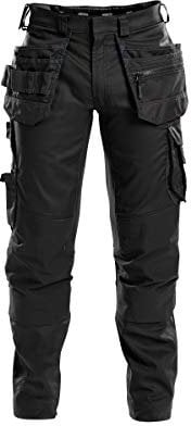 DASSY® FLUX Stretch-Arbeitshose mit Holstertaschen und Kniepolstertaschen - Größe 52 - SCHWARZ