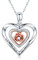 Kette Rose Blume 925 Sterling Silber Herz Kette Damen Ich liebe dich für immer Kette Doppel Herz Kette Rosen Kette Jahrestag Valentinstag Muttertag Weihnachts Geschenk für Damen/Frau/Mutter/Tochter