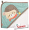FEHN Bär Kapuzenbadetuch mit Namen bestickt, Bruno, Kapuzenhandtuch für Baby & Kinder, Badetuch Badehandtuch Bär Bade-Poncho Kinder-Badetuch mit Kapuze, 80x80 cm