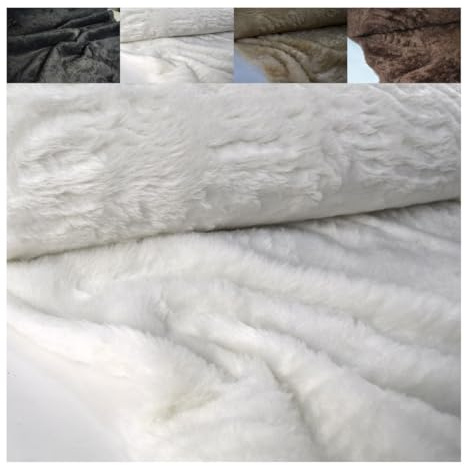 Fabrics-City Weiß kuschel-kunstfell Teddyfell kurzhaarig, Plüschstoff für nähen, basteln, Dekoration, Fellimitat, Webpelz, Zottelfell, weiches Fell Kinder und DIY Stoff, 4105