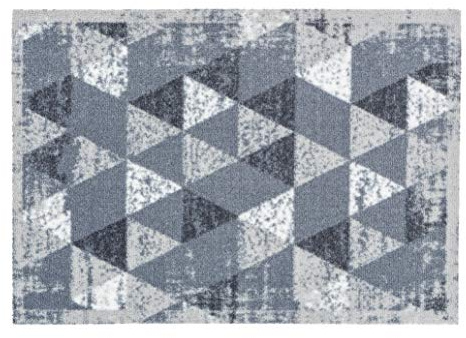 Astra rutschfeste Sauberlaufmatte innen - Dreiecke hellgrau 50 x 70 cm - Wohnraum Fußmatte Design - Extrem saugfähige Schmutzfangmatte waschbar bei 30°C
