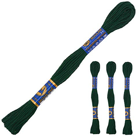 3 Docken Stickgarn je ca. 8m / Sticktwist 100% Baumwolle Stickerei verschiedene Farbwahl, Farbe :6892 dunkelgrün