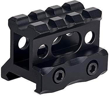 FOCUHUNTER 3 Steckplätze Short Riser Mount 1 Höhe Slim Picatinny Short Riser Mount, Picatinny Rail Riser Mount, Tactical Scope Riser Base Mount aus Aluminiumlegierung