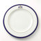 FranquiHOgar Lot de 6 grandes assiettes de présentation en porcelaine de 30 cm pour servir des classiques | Lot de 12 assiettes Duisburg blanches décorées d'or et une touche de bleu cobalt (6