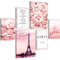 Novart- Tableau Décoration Murale- Beauté- Decoration Chambre Salon- Prêt à être Accroché- 6 Cadres 30x40 & 20x30 cm- Rose- N016163a