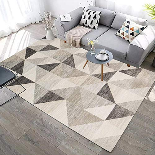 Auslegware Teppichboden grau Teppich Salon Fuzzy Dreieck Muster weichen Schlafzimmer langlebig Outdoor-Teppich 160 x 230 cm Waschbare Teppiche 5ft 3''X7ft 6.6''