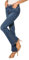 Nina Carter P151 Jeans da donna Flared Bootcut zip look usato jeans svasati, Blu (P151), XS