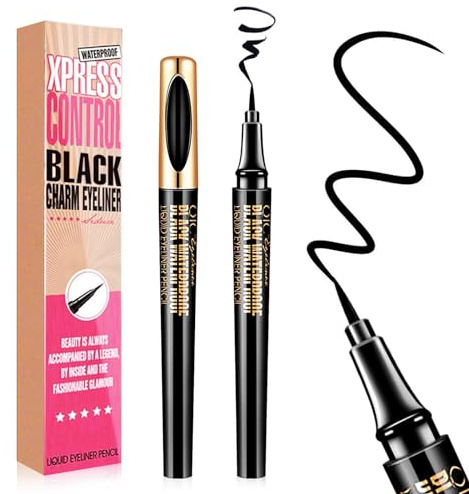 Magic Liquid Eyeliner Schwarz Wasserdicht Eyeliner Lang anhaltend Schweißfest und Smudgeproof Super Slim Eyeliner Pen Gel Professionelle Augen Make-up Tools
