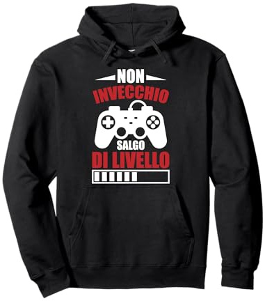 Gaming Videogiocatore Non Invecchio Salgo Di Livello Felpa con Cappuccio