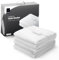 KEPLIN White Electric Heated Blanket for Bed - 120 x 135 cm Double Size Bed Warmer | Soft Electric Blanket, Heated Duvet, Polyester Fleece Underblanket | Remote Control with 3 Heating Settings