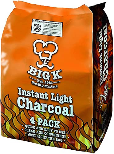 20 KG (5 x 4KG) BBQ Instant Light Charcoal Restaurant Grade Charcoal Easy Light Bag Lumpwood Charcoal Large Chunks For longer Burning Barbecue Great for Summer BBQ Grilling Fire Pits Outdoor Fireplace