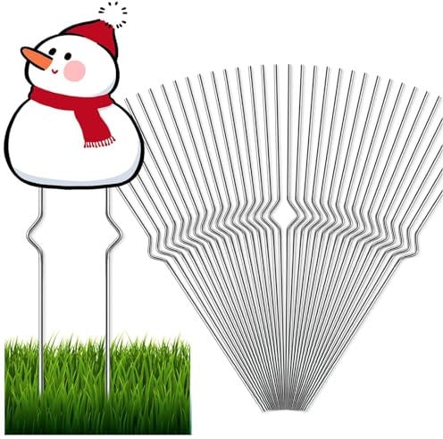 Yard Sign Stakes - 36 Pack Heavy Duty Metal Wire Stakes for Halloween Garden Lawn Signs 13'' Alternative to H Frame Stakes for Corrugated Plastic Yard Signs Holder