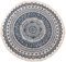 IHONYI Mandala Teppich Rund Baumwolle Teppiche mit Quasten rutschfest Abwaschbar Teppiche Handgewebte schicke böhmische Bedruckte Muster-Baumwollteppich 120CM für Wohnzimmer Schlafzimmer Kinderzimmer