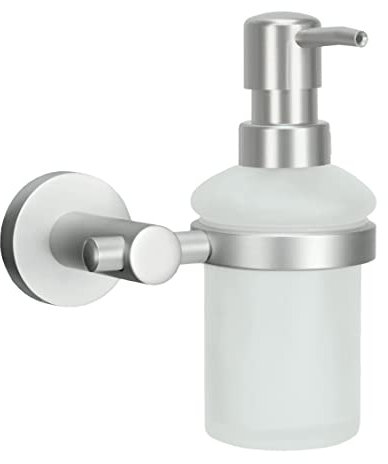 Kleine Wolke Wand-Seifenspender Apollo, Wandaccessoire, Farbe Milky, Material: Aluminium, Glas