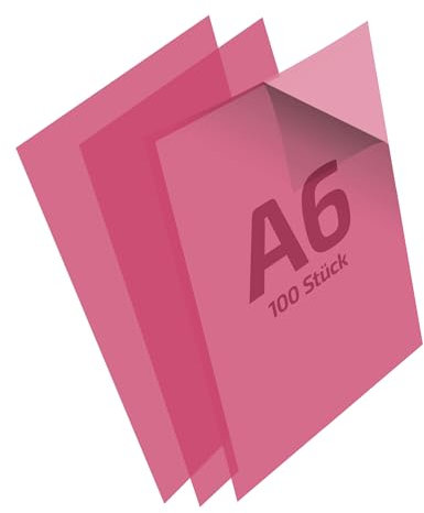 REIF Hamburg 16084 DIN A6 Sichthüllen rot, 100 Stück aus PE Stärke 0,160 mm, dokumentenecht, Dokumentenhülle für bis zu 10 Blatt, eine Schmalseite und eine Breitseite offen, Made in Germany