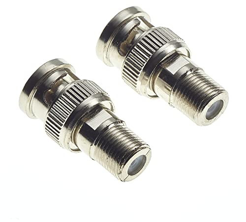 BNC-Stecker auf TV-Koaxialbuchse Typ F für CCTV, Koaxialkabel-Adapter und RF-Stecker - 2 Stück