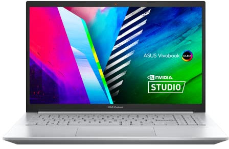 ASUS Vivobook Pro 15 OLED Laptop | 15,6 Full-HD OLED Display | AMD Ryzen-9 5900HX | 16 GB RAM | 512 GB SSD | NVIDIA RTX 3050 | Windows 11 | QWERTZ Tastatur | Cool Silver