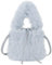 MEGAUK Damen Herbst Winter Beuteltasche Bucket Bag Kunstpelz Handtasche Flauschig Umhängetasche Plüsch Schultertasche mit Kordelzug für Mädchen (Blau)