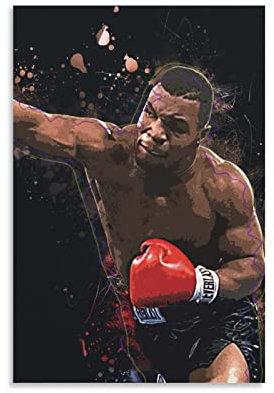 Enartly Leinwand Bilder Mike Tyson Poster Leinwand Wand Art Raum Bilder für Schlafzimmer Geschenke Dekor 30x50cm Kein Rahmen