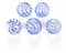 Boutigem Lot de 5 perles rondes transparentes faites à la main en verre soufflé pour fabrication de bijoux