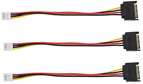 ECSiNG 3Pcs 4 Pin Floppy Drive to 15 Pin SATA Male Power Cable 4-pin Floppy Power Port to SATA 15pin Male Driver Power Wire Electrical Accessories 20cm