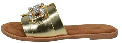 bugatti 435-AI290 Damen Pantolette, Gold, 39 EU