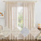 MIULEE Leinen Gardinen Vorhänge mit Kräuselband Gardine Vorhang Leinenoptik kräuselband Wohnzimmer Modern Voile Schienensystem Schlafzimmer 2er Set Weißer Reis 140x215 cm