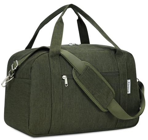 Narwey für Ryanair Handgepäck 40x20x25 Kleine Reisetasche Handgepäck Tasche für Flugzeug Weekender Sporttasche Damen Herren 20L(Armeegrün)