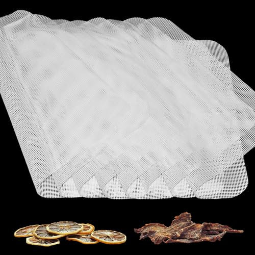 Septree 8 Pieces Premium Non Stick Silicone Dehydrator Sheets,Food Fruit Dehydrator Mats Reusable Steamer Mesh Mat for Fruit Food Dryer Mats Square 12.6 * 12.6inch