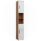 Vicco Badschrank Irma, Eiche/Weiß Hochglanz, 30 x 192 cm mit Türen, und offenen Fächern