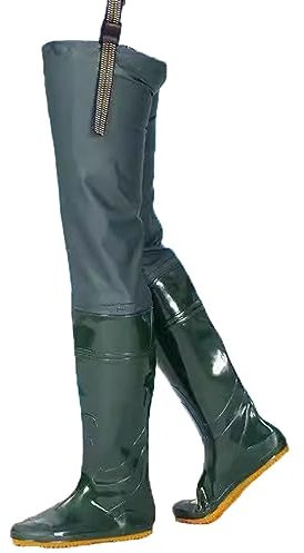 Stivali A Coscia Da Pesca Stivali da pesca impermeabili in PVC alti 80 cm, stivali da acqua, stivali per piantagione di riso, suola Oxford antiscivolo (Color : Green, Size : 42 EU)
