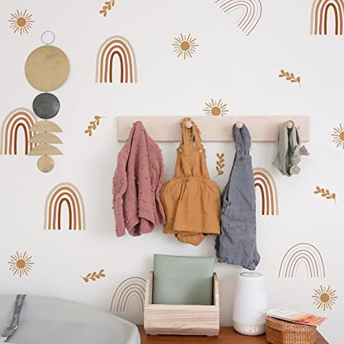 Neukids 72pcs boho Wandtattoo selbstklebend boho Sonne Regenbogen Wandsticker Kinderzimmer Babyzimmer Wandaufkleber wohnzimmer Schlafzimmer flur Wanddeko